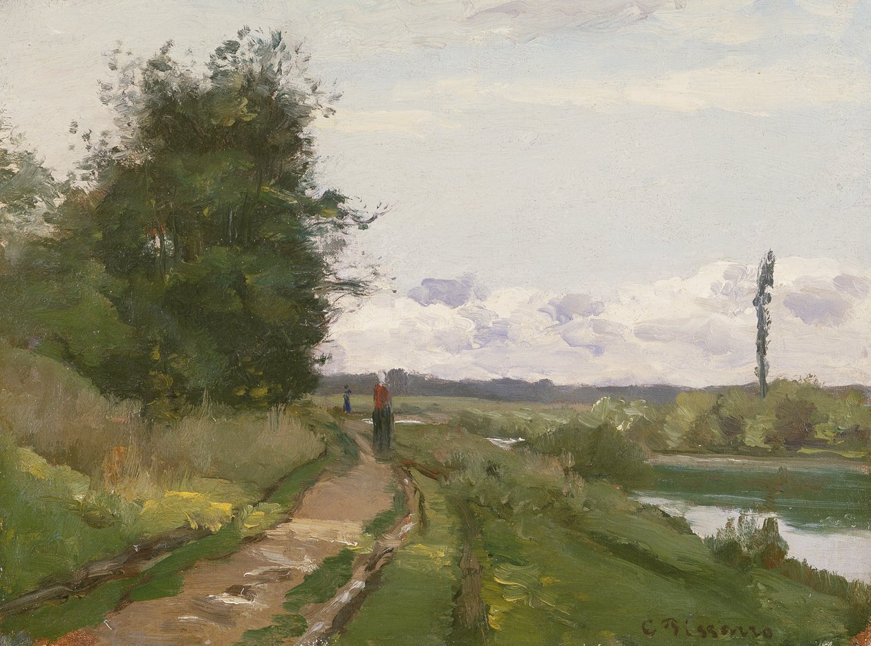 A Szajna partja Bougivalban, 1864 alkotó: Camille Jacob Pissarro