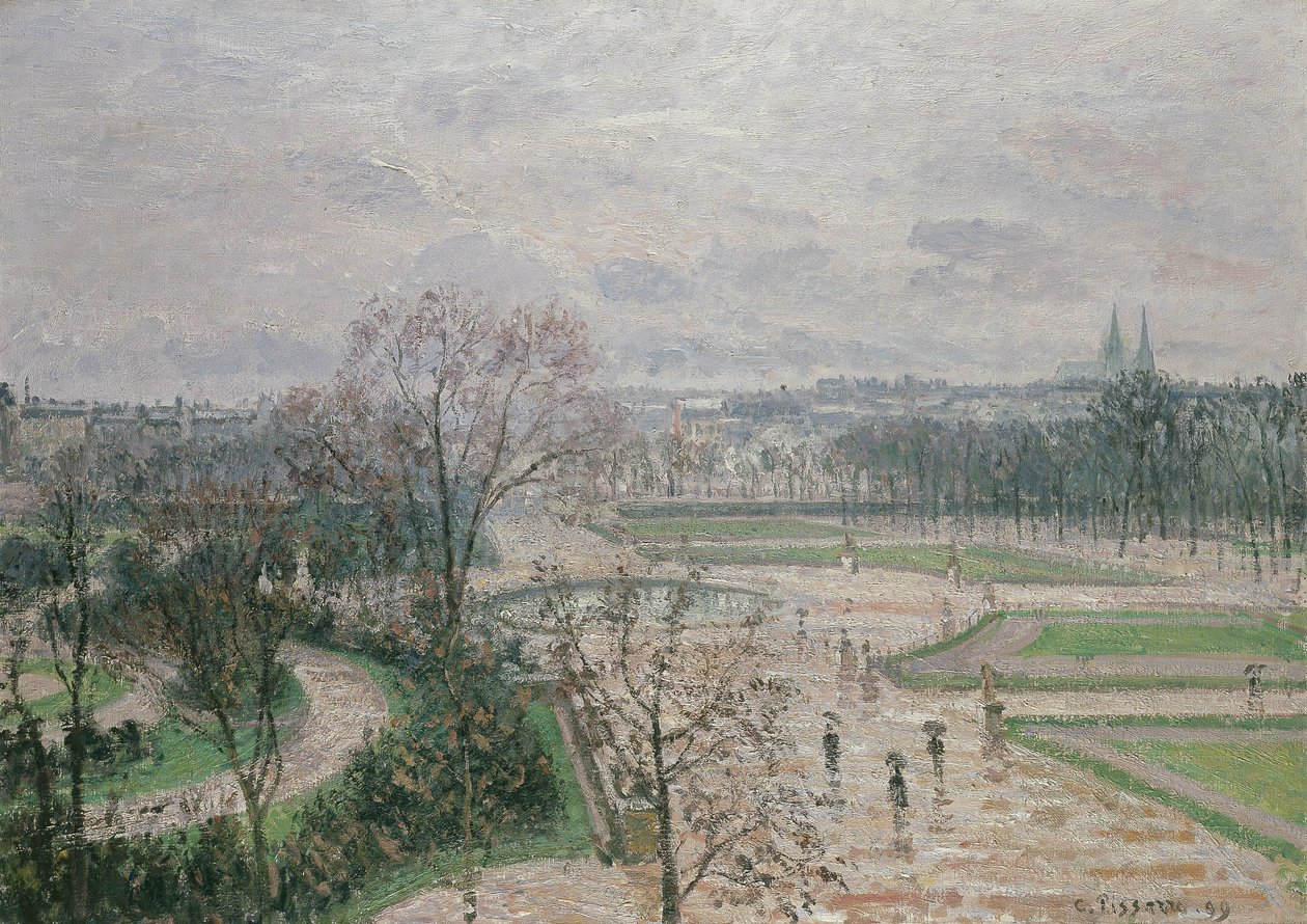 A Tuileriák kertje esős időben, 1899 alkotó: Camille Jacob Pissarro