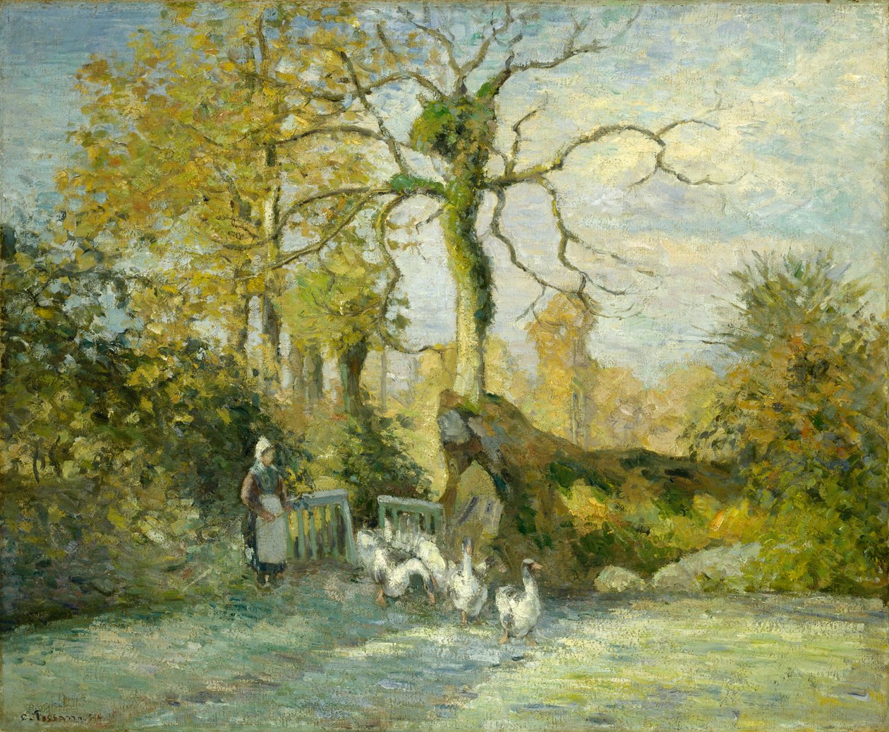 A libalány Montfoucault-ban (Fehér Fagy), 1875 alkotó: Camille Jacob Pissarro