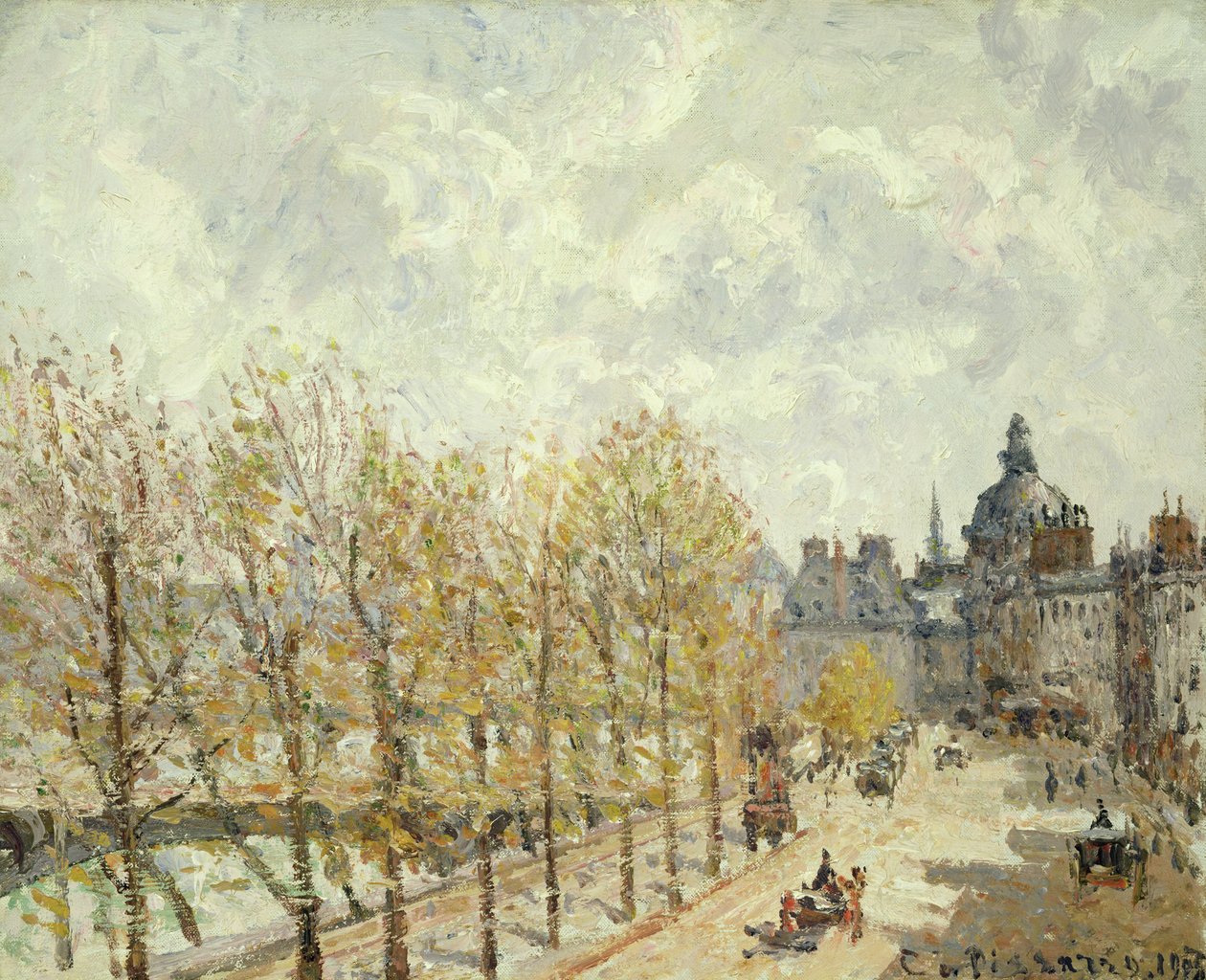 A Malaquais rakpart reggel, napos időben, 1903 alkotó: Camille Jacob Pissarro