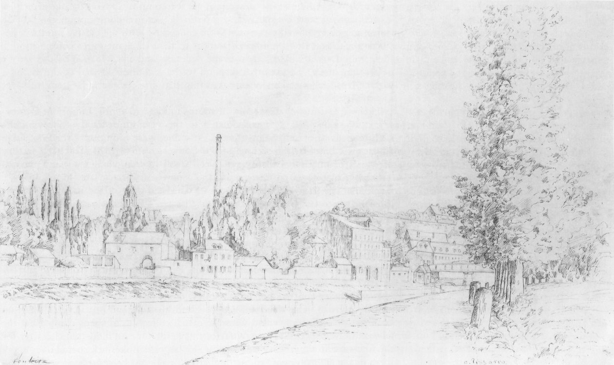 Pontoise kilátása alkotó: Camille Jacob Pissarro