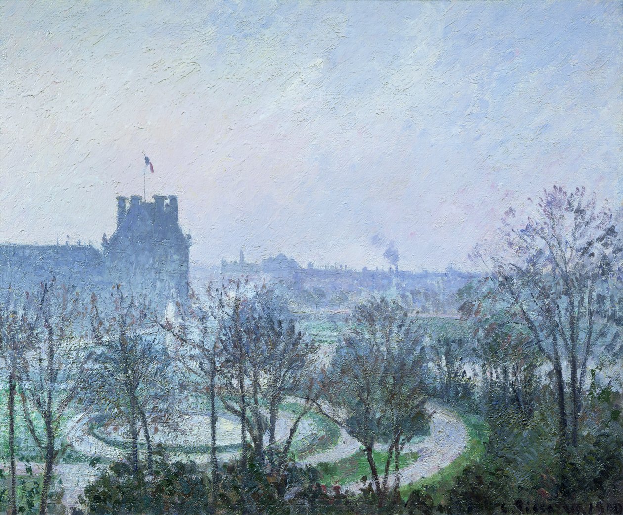 Fehér fagy, Tuileriák kertje, 1900 alkotó: Camille Jacob Pissarro