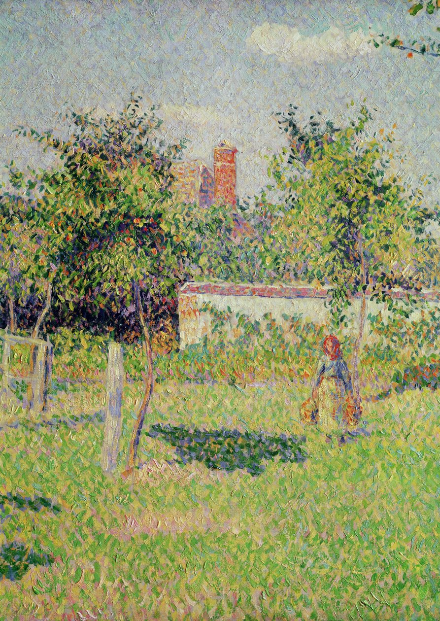 Nő a réten, Eragny, tavasz, 1887, 37361 olaj, vászon részlete alkotó: Camille Jacob Pissarro