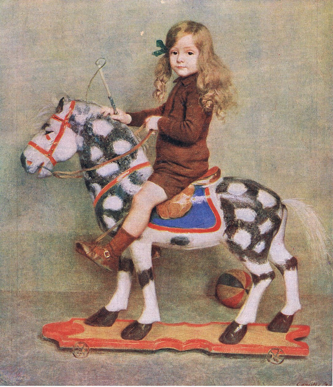 A lány a fából készült lóval, illusztráció a My Magazine-ból alkotó: Camille Boiry