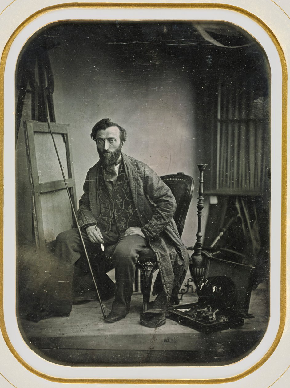 Önarckép a festőstúdióban, c. 1843. alkotó: Camille Dolard