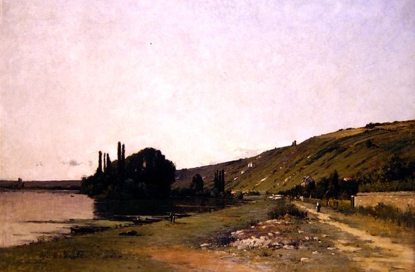 Kilátás a Szajnára Vetheuilnél (olaj, vászon) alkotó: Camille Emile Dufour