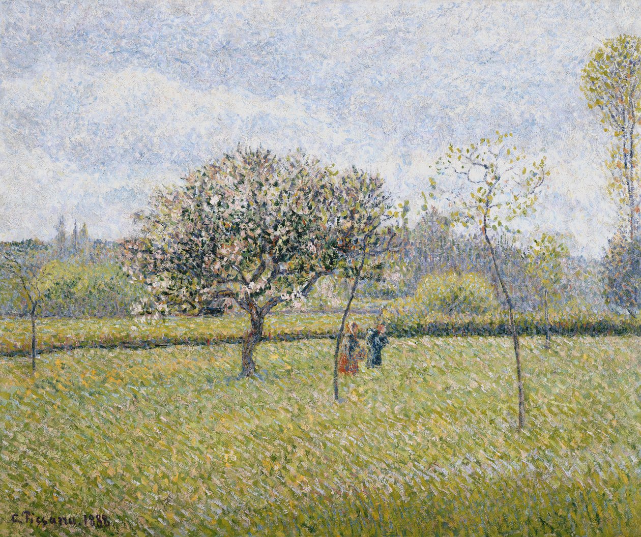 Almafa virágban Eragnyban; Pommier en Fleur a Eragny, 1888 alkotó: Camille Jacob Pissarro
