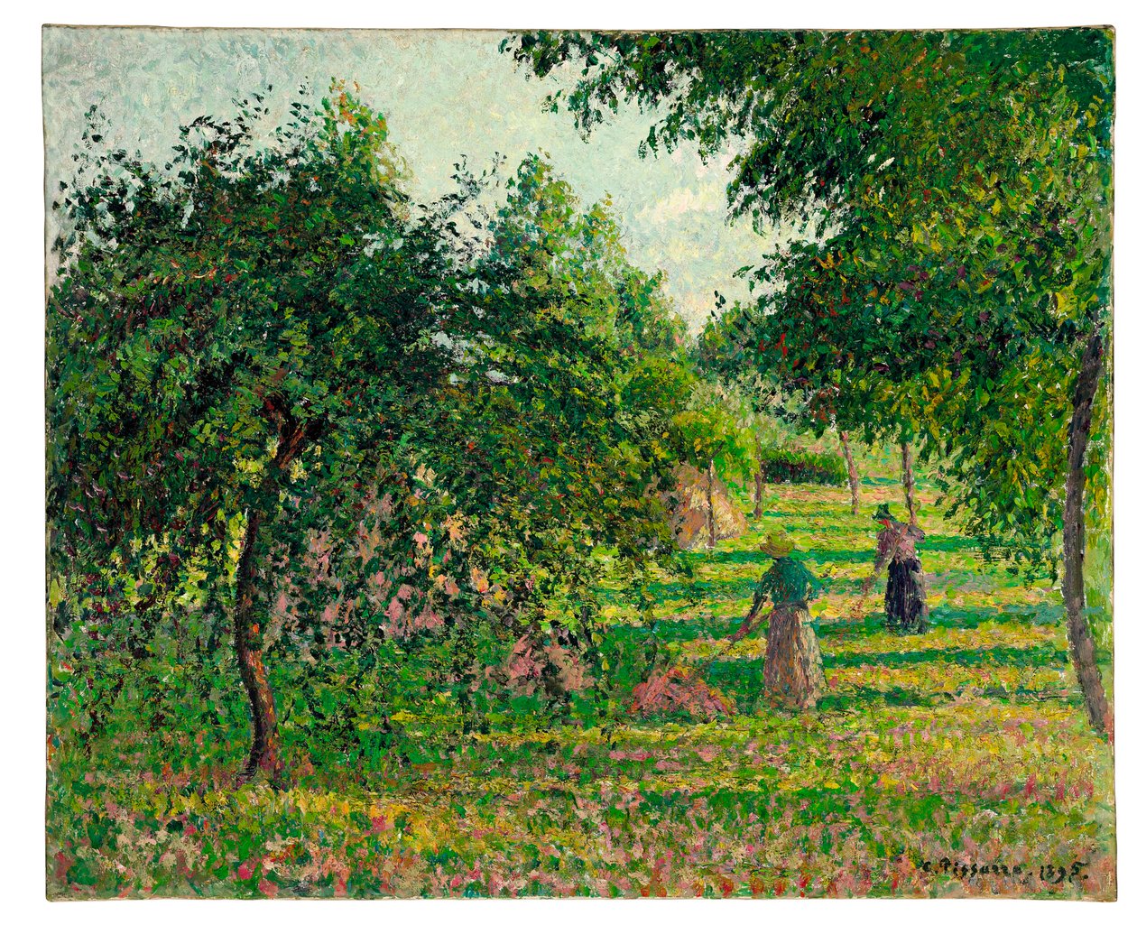 Almafák és szénagyárak Eragnyban, 1895 alkotó: Camille Jacob Pissarro