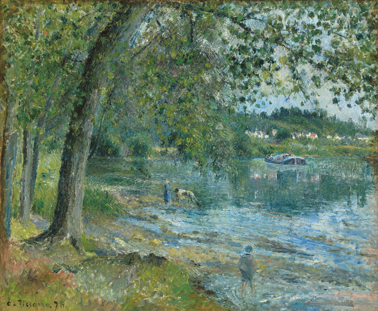 Banks of the Oise, Auvers-sur-Oise; Banks of the Oise, Auvers-sur-Oise, 1878 alkotó: Camille Jacob Pissarro