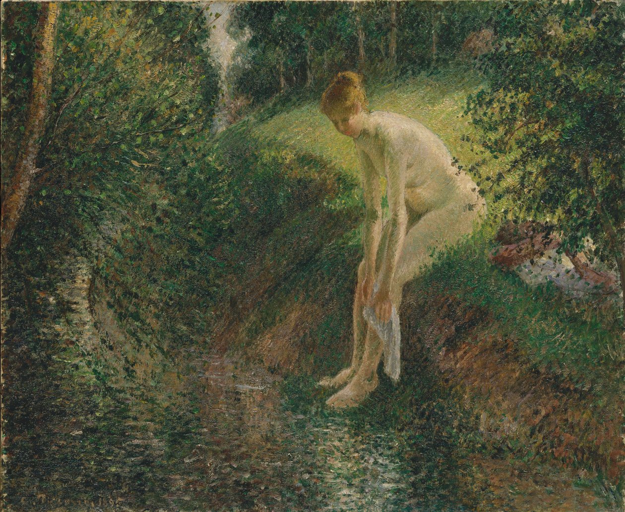 Fürdő az erdőben, 1895 alkotó: Camille Jacob Pissarro