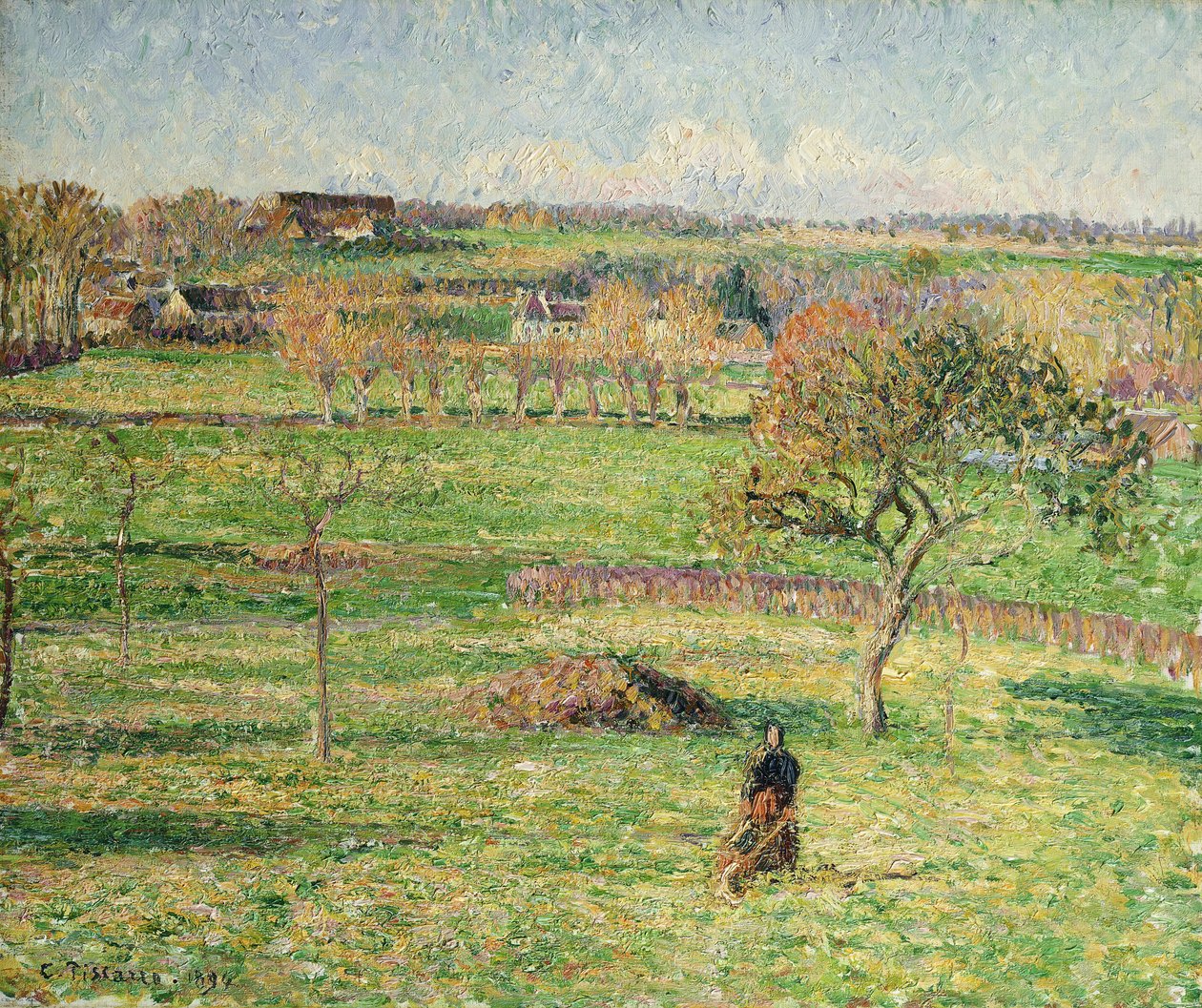 Bazincourt Prairie, ősz; Prairies de Bazincourt, Automne, 1894 alkotó: Camille Jacob Pissarro