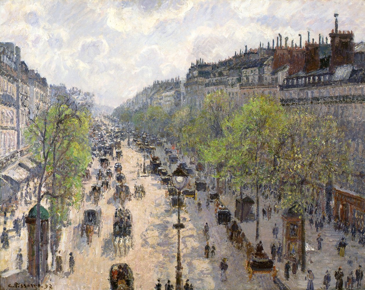 Boulevard Montmartre, tavasz, 1897 alkotó: Camille Jacob Pissarro