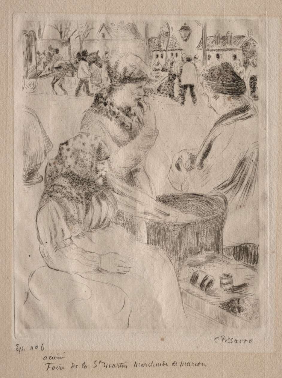 Gesztenyeárus, 1878. alkotó: Camille Jacob Pissarro
