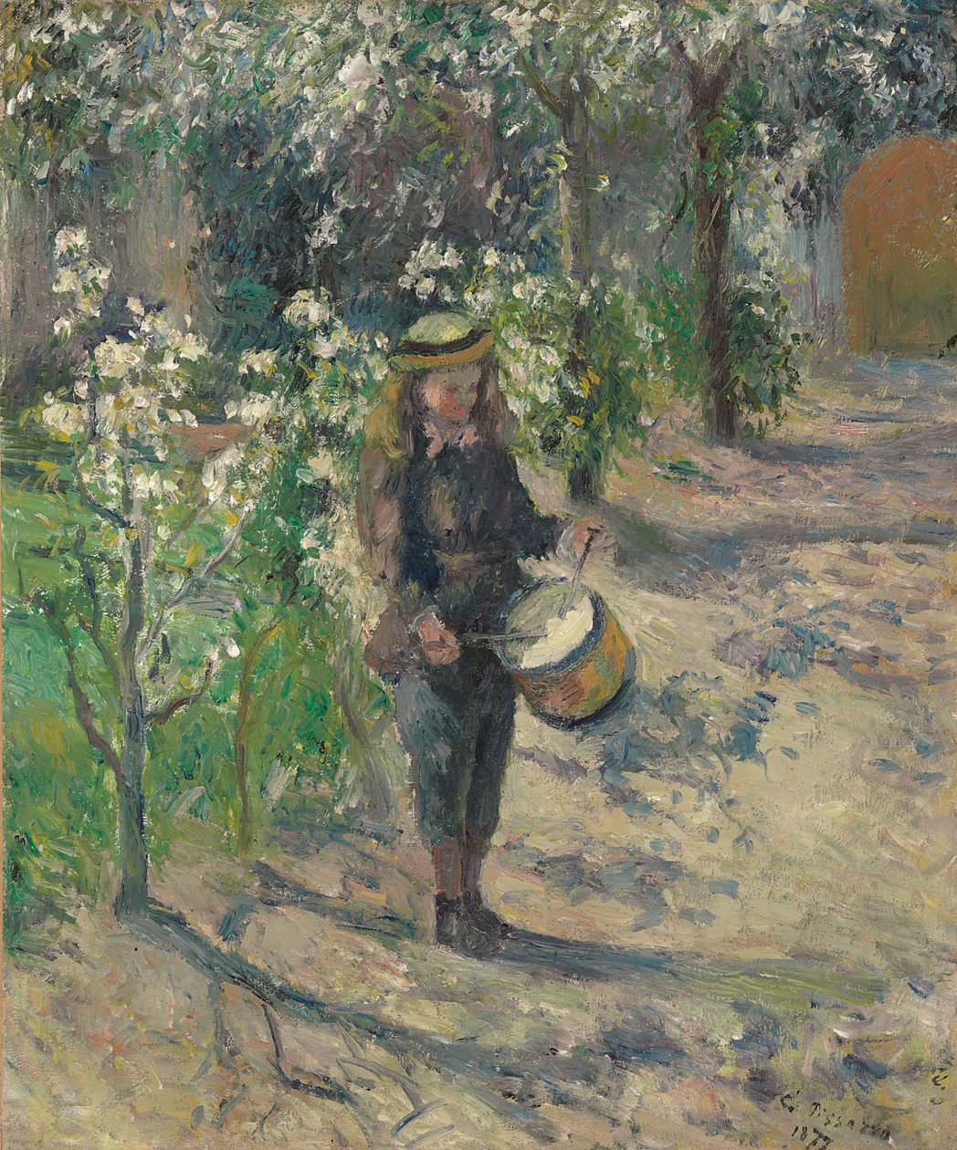 Gyermek dobbal; A gyermek a dobbal, 1877 alkotó: Camille Jacob Pissarro