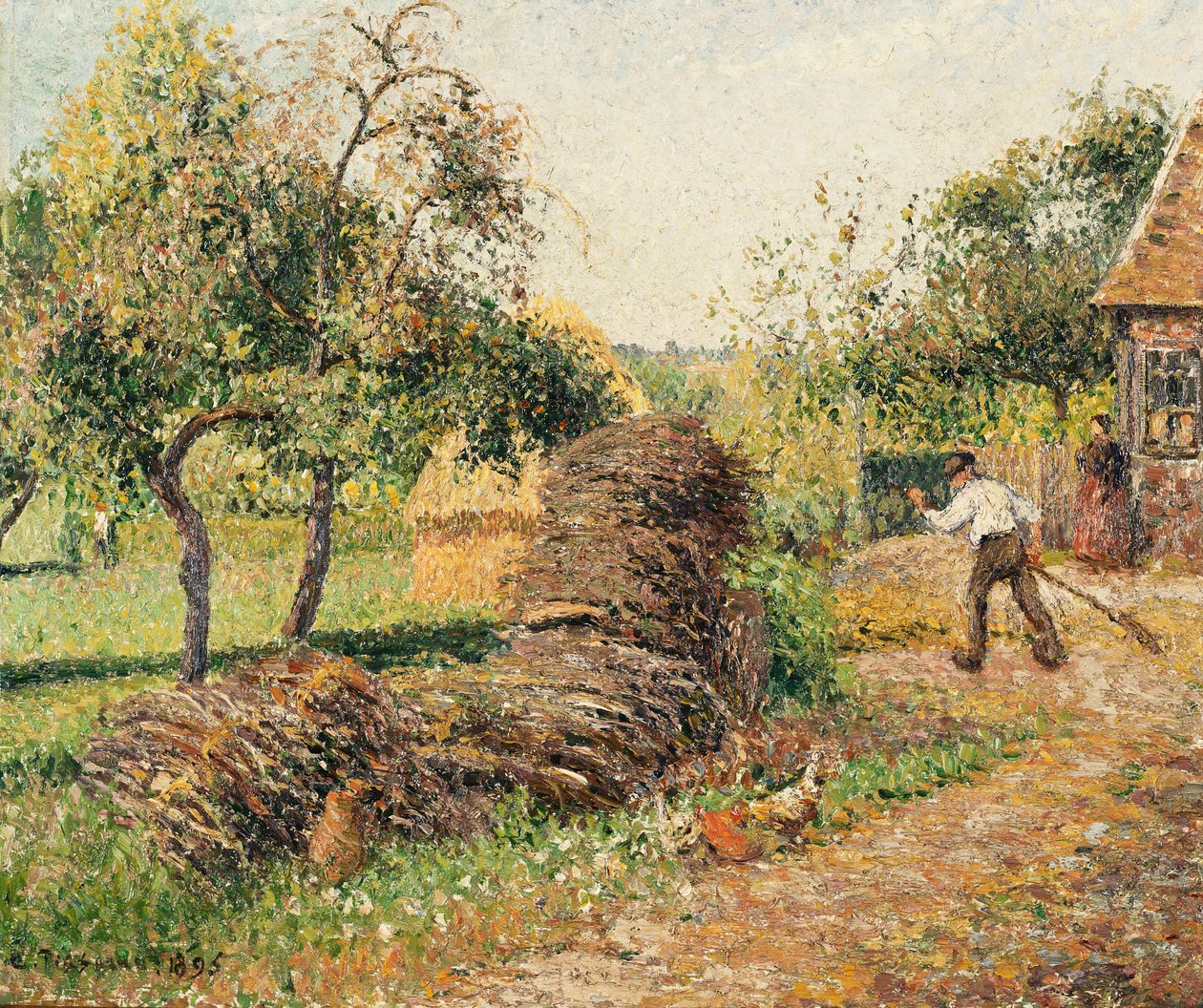 Lucien anya udvara, Eragny; Lucien anya udvara, Eragny, 1895 alkotó: Camille Jacob Pissarro