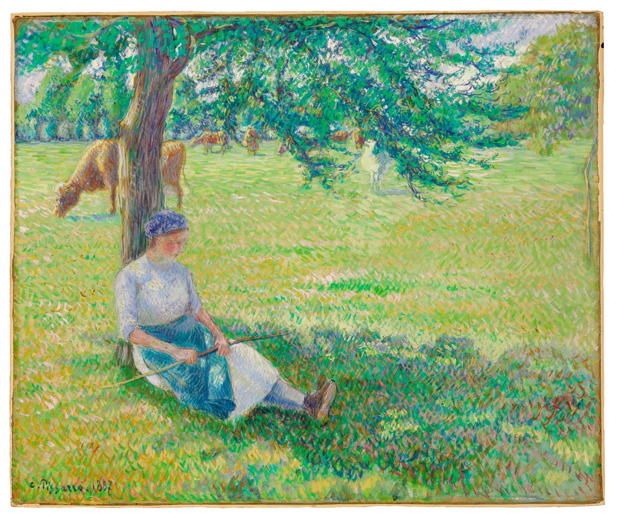 Cowgirl, Eragny, 1887 alkotó: Camille Jacob Pissarro