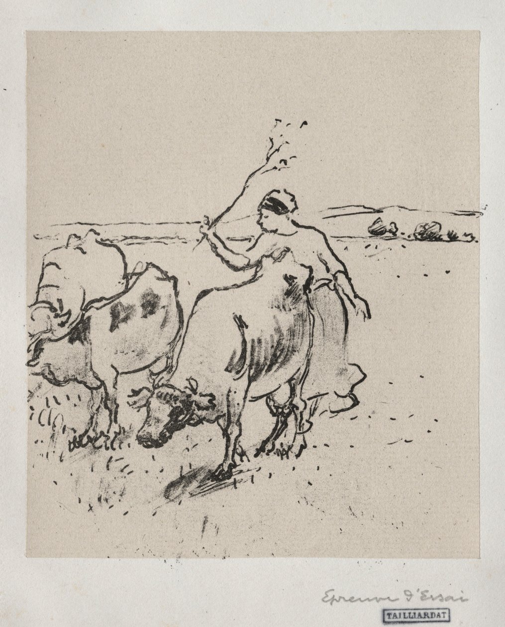 Tehénpásztor c. 1899. alkotó: Camille Jacob Pissarro