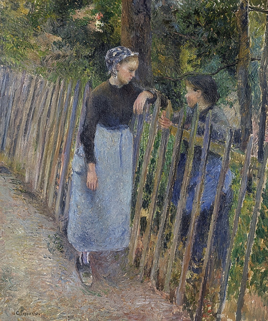 A beszélgetés. 1881 körül alkotó: Camille Jacob Pissarro