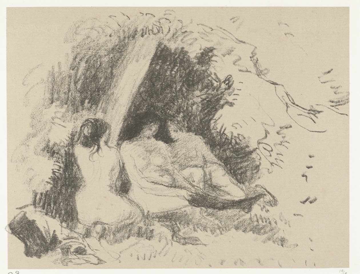 Három meztelen nő Femmes nues alkotó: Camille Jacob Pissarro