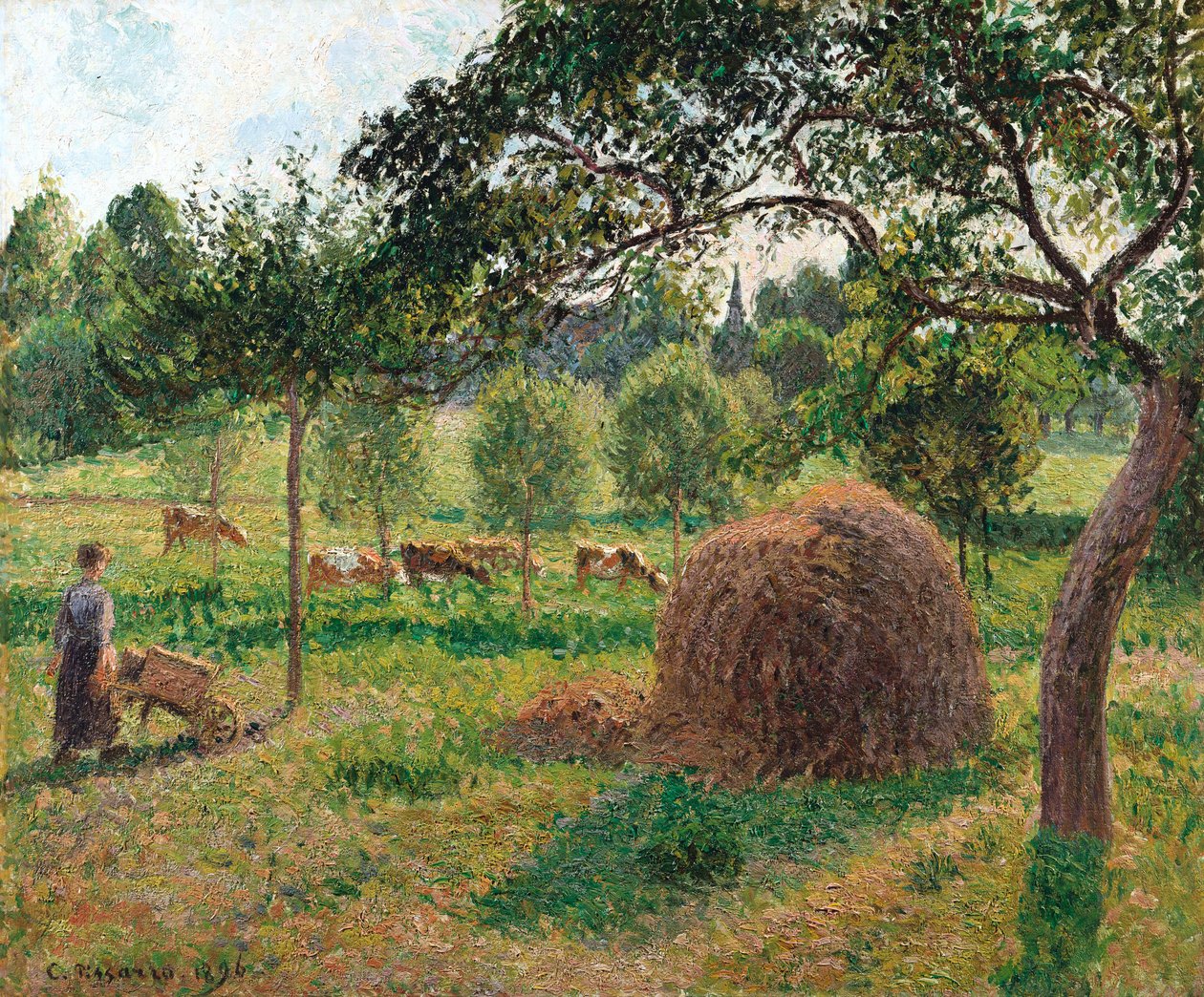 Alkonyat Eragnyban, 1896 alkotó: Camille Jacob Pissarro