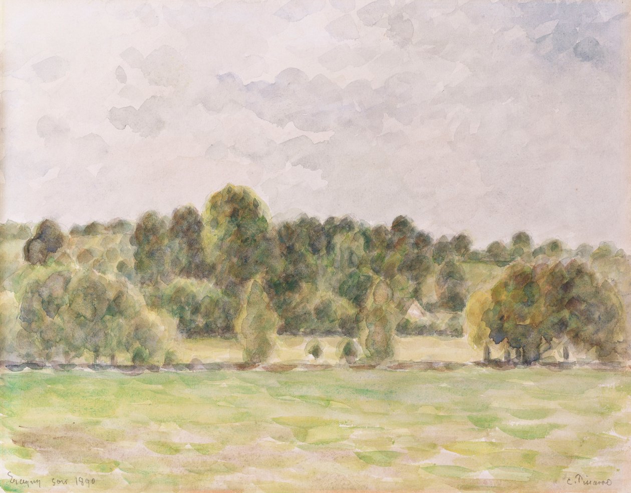 Eragny Est, 1890 alkotó: Camille Jacob Pissarro