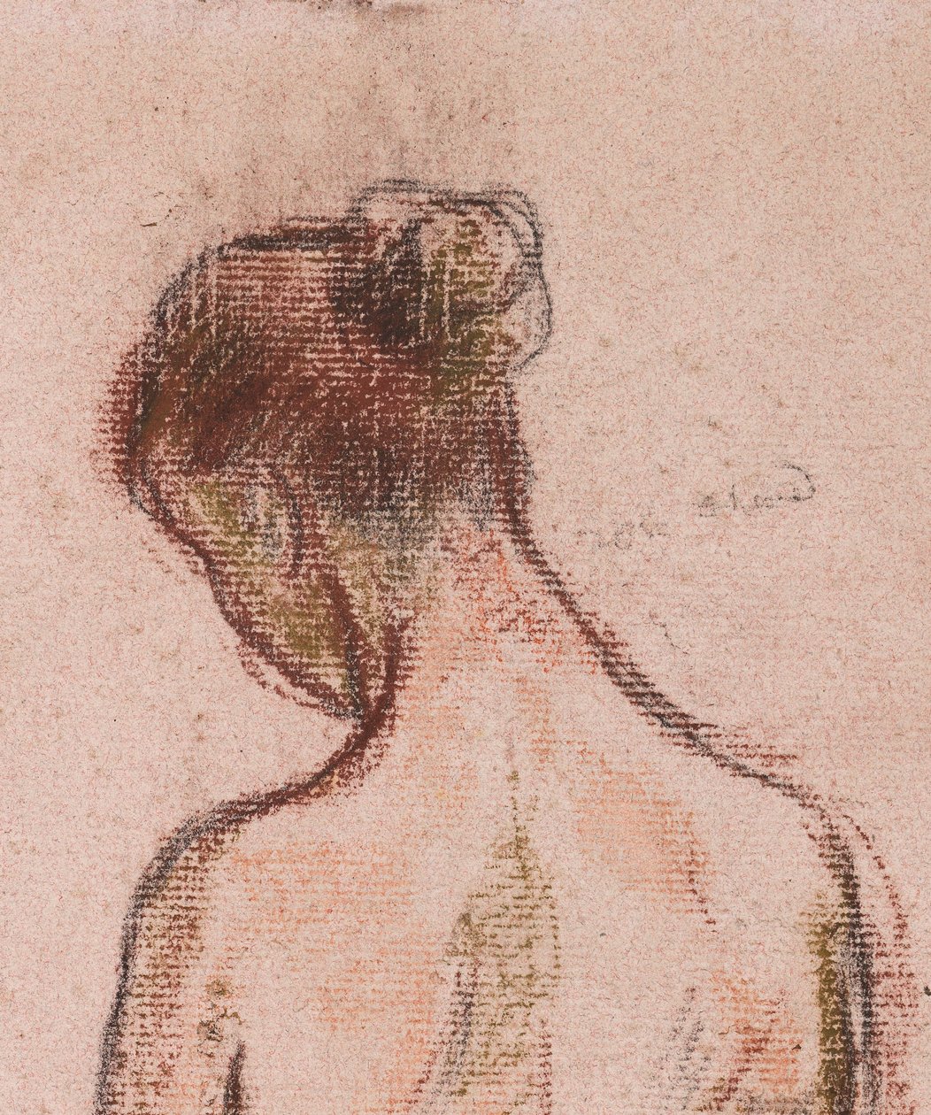 Egy nő teljes alakos álló aktja hátulról alkotó: Camille Jacob Pissarro