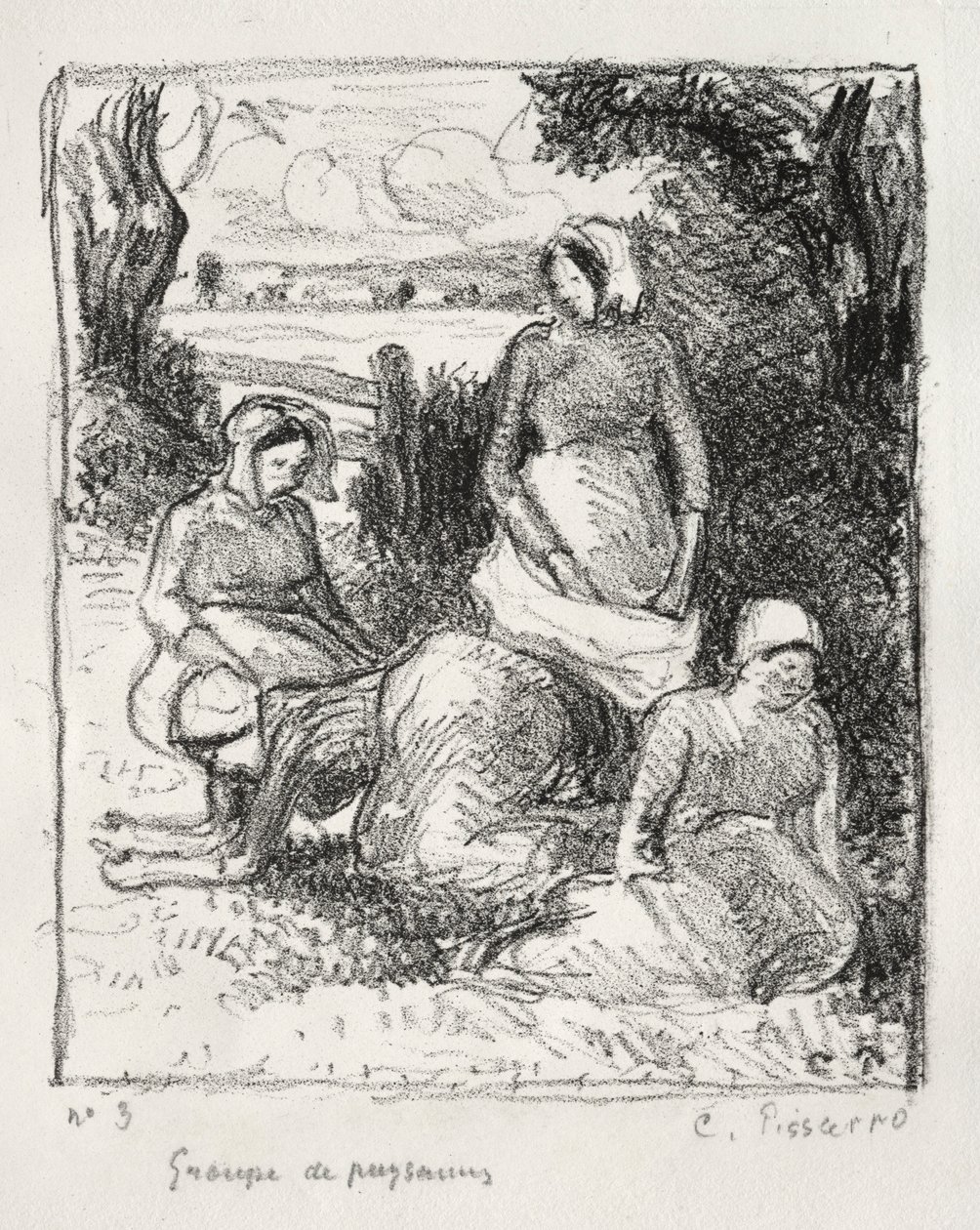 Parasztcsoport, c. 1896. alkotó: Camille Jacob Pissarro