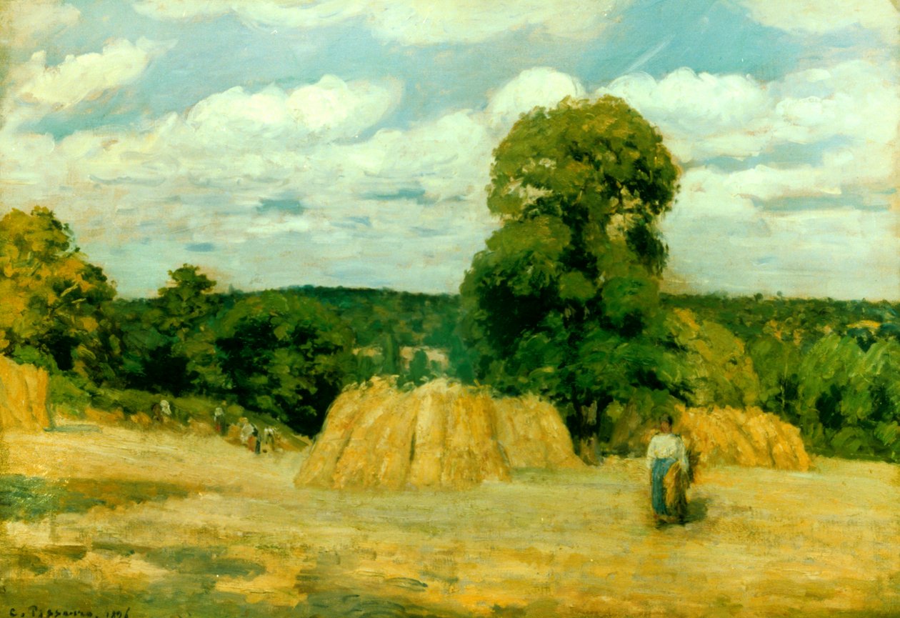 Betakarítás Montfoucault-ban, 1876 alkotó: Camille Jacob Pissarro