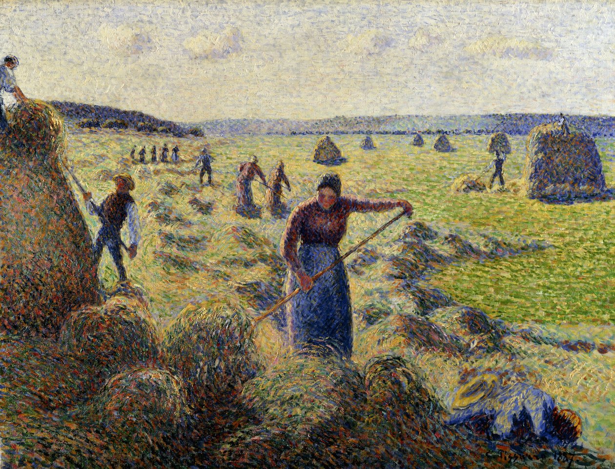 Széna betakarítása, Eragny; Szénaszüret, Eragny, 1887 körül alkotó: Camille Jacob Pissarro