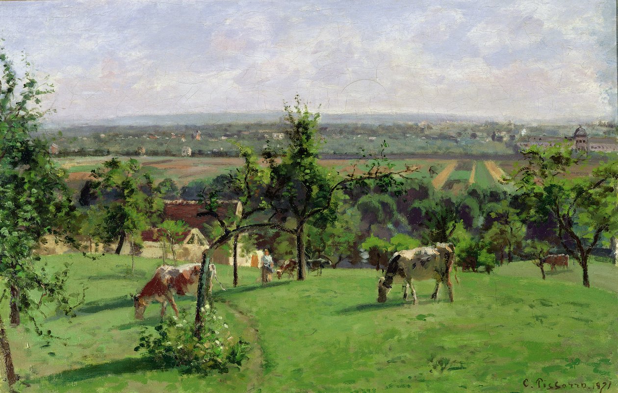 Vesinet domboldala, Yvelines, 1871 alkotó: Camille Jacob Pissarro
