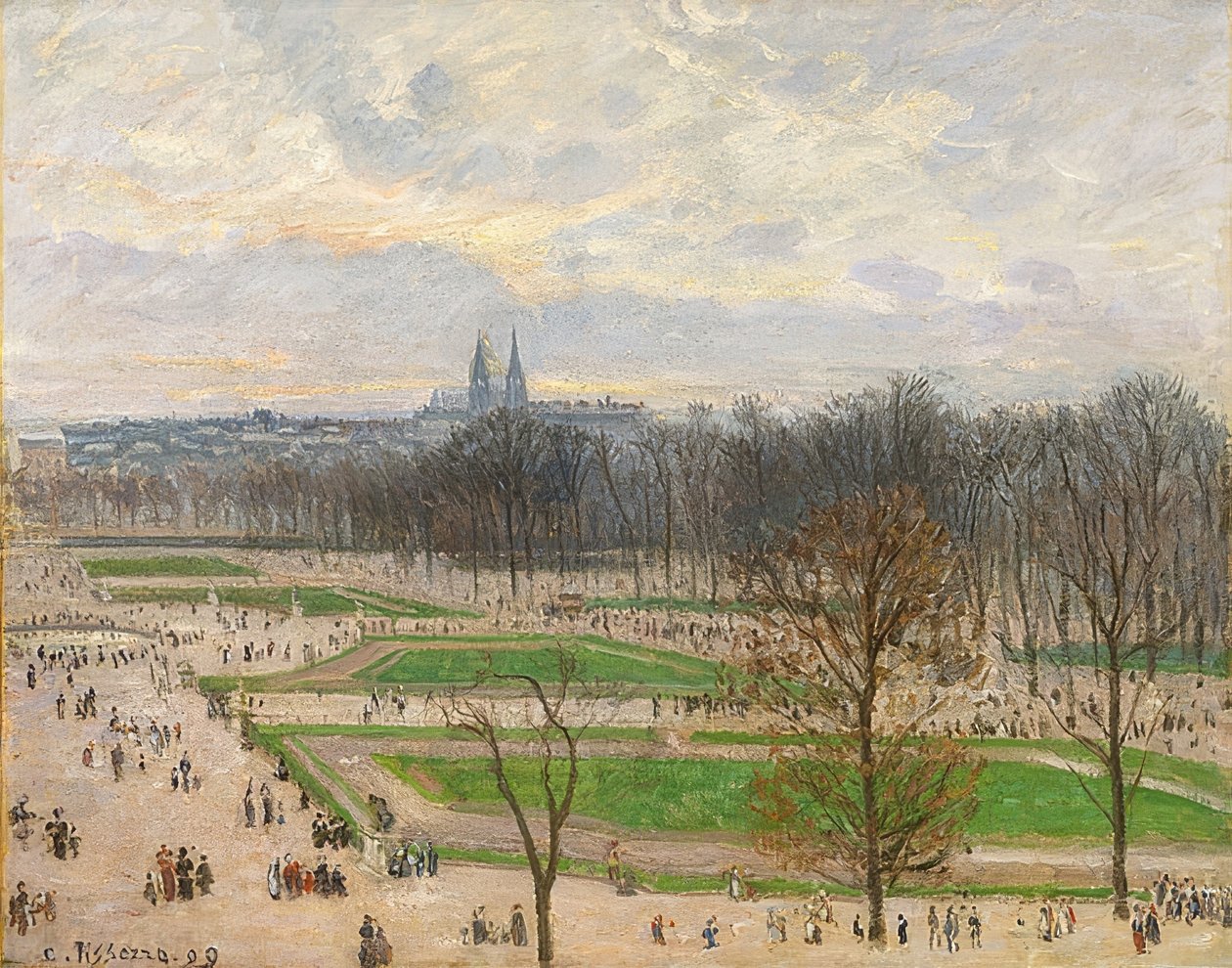 Tuileriák kertje egy téli délutánon. 1899 alkotó: Camille Jacob Pissarro