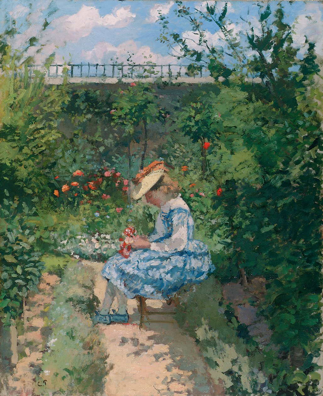 Jeanne a kertben, Pontoise, 1872 körül alkotó: Camille Jacob Pissarro
