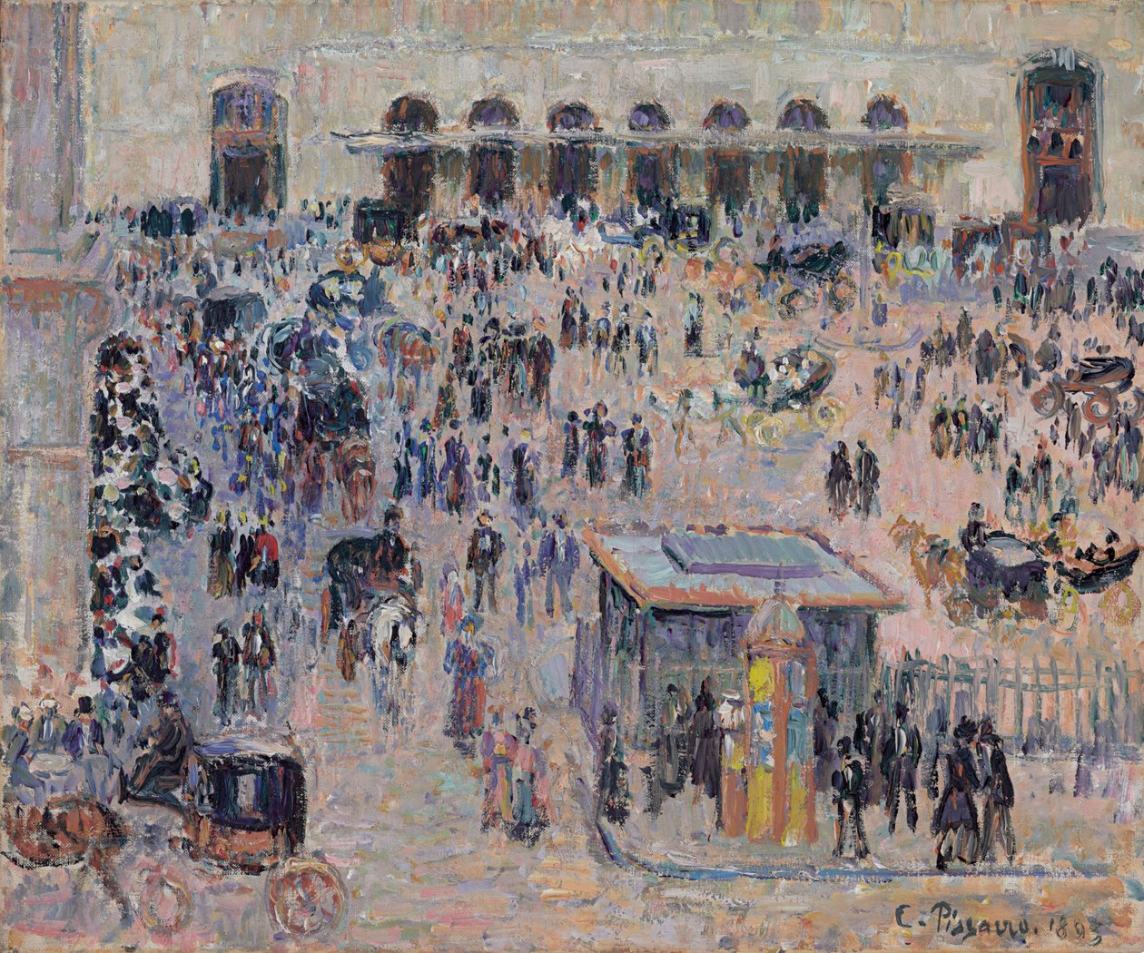 Place du Havre és Gare Saint-Lazare, 1893 alkotó: Camille Jacob Pissarro