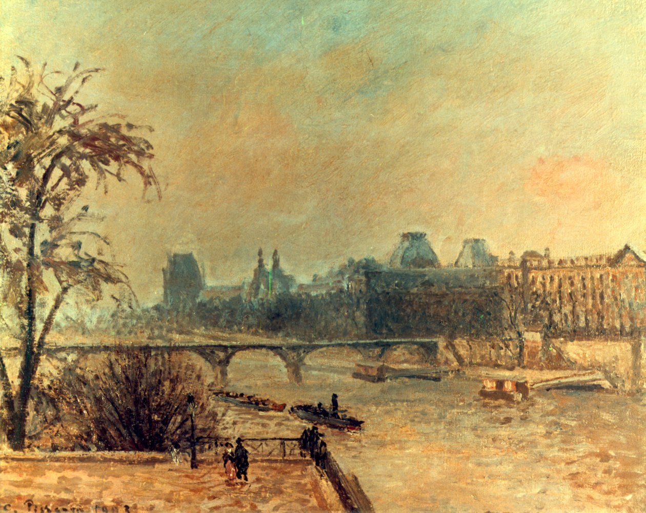 A Szajna és a Louvre, Párizs, 1903 alkotó: Camille Jacob Pissarro
