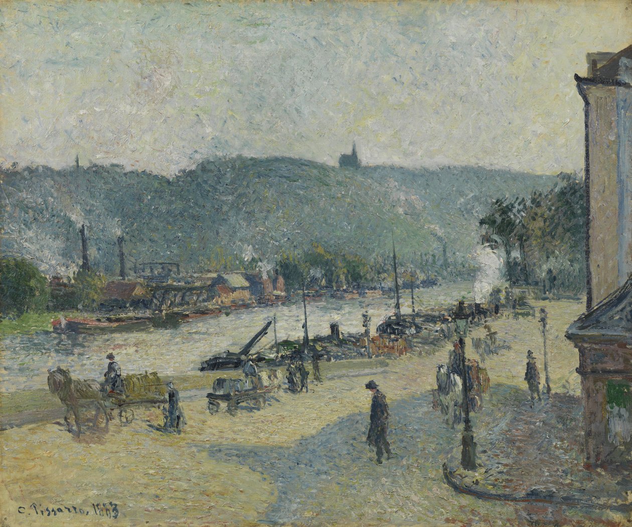 Lafayette Place, Rouen, 1883 alkotó: Camille Jacob Pissarro