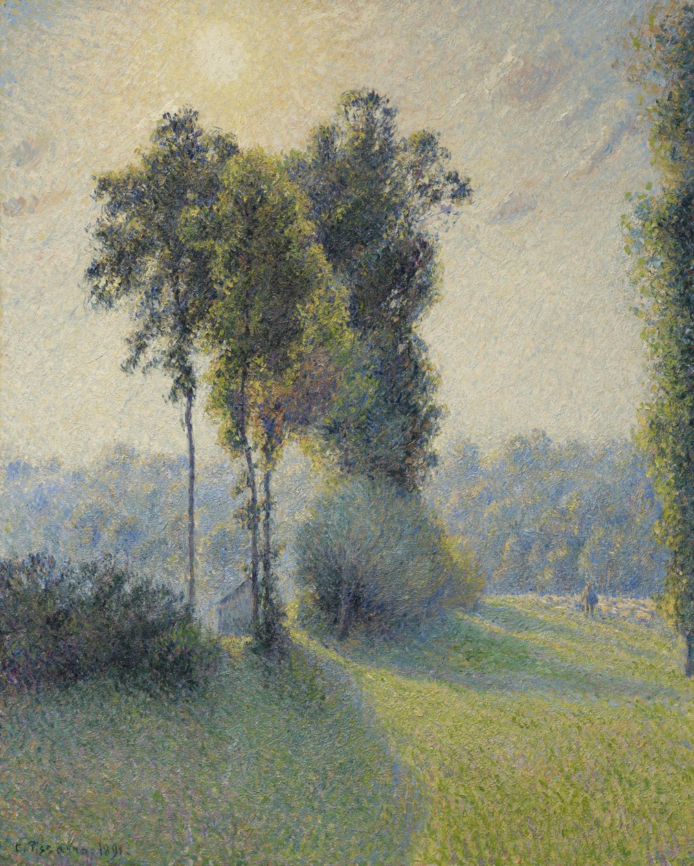 Táj Saint-Charles-ban, Gisors közelében, naplemente, 1891 alkotó: Camille Jacob Pissarro