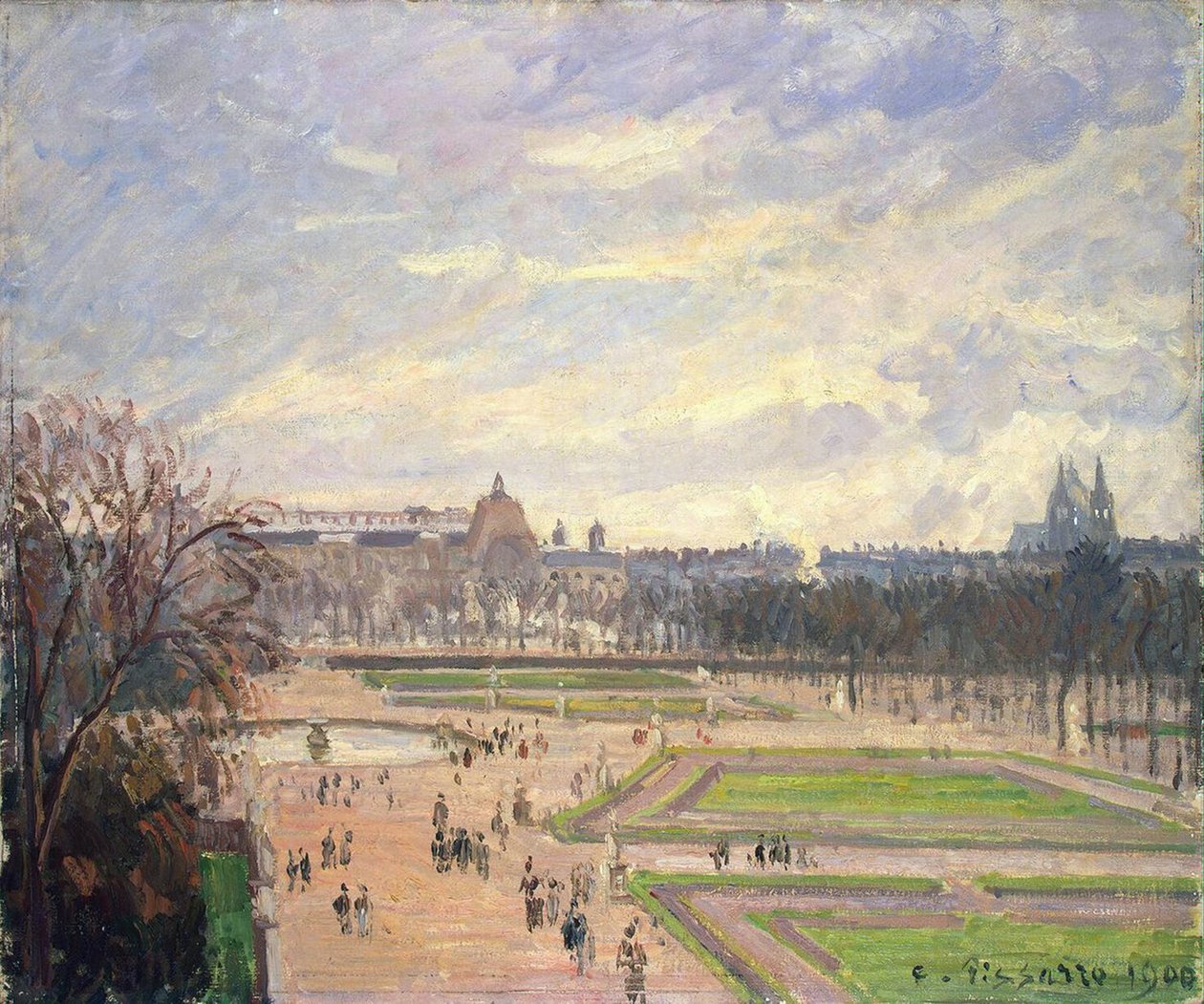 A Tuileries-kert. Camille Pissaro (1830-1903) festménye, olaj, vászon alkotó: Camille Jacob Pissarro