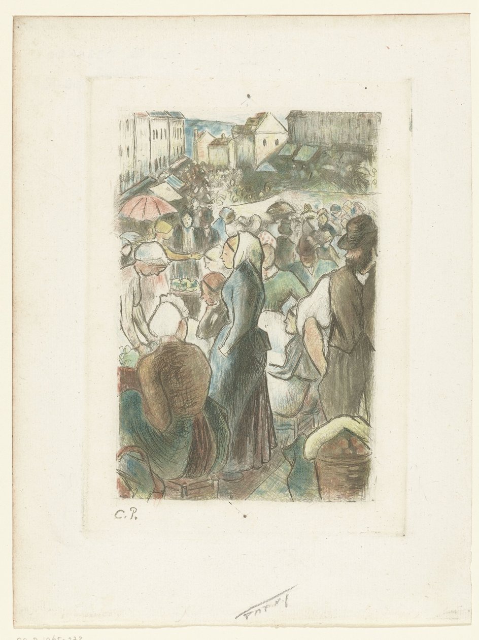 Markt Gisorsban Gisors piac alkotó: Camille Jacob Pissarro
