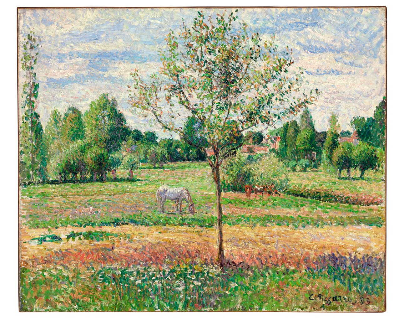 Rét szürke lóval, Eragny, 1893 alkotó: Camille Jacob Pissarro