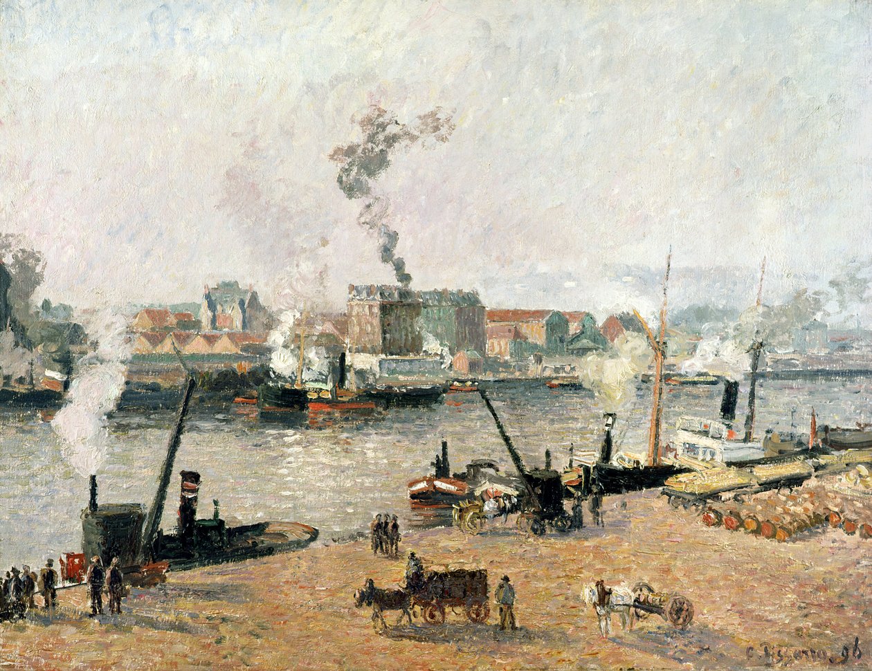 Ködös reggel, Rouen, 1896 alkotó: Camille Jacob Pissarro