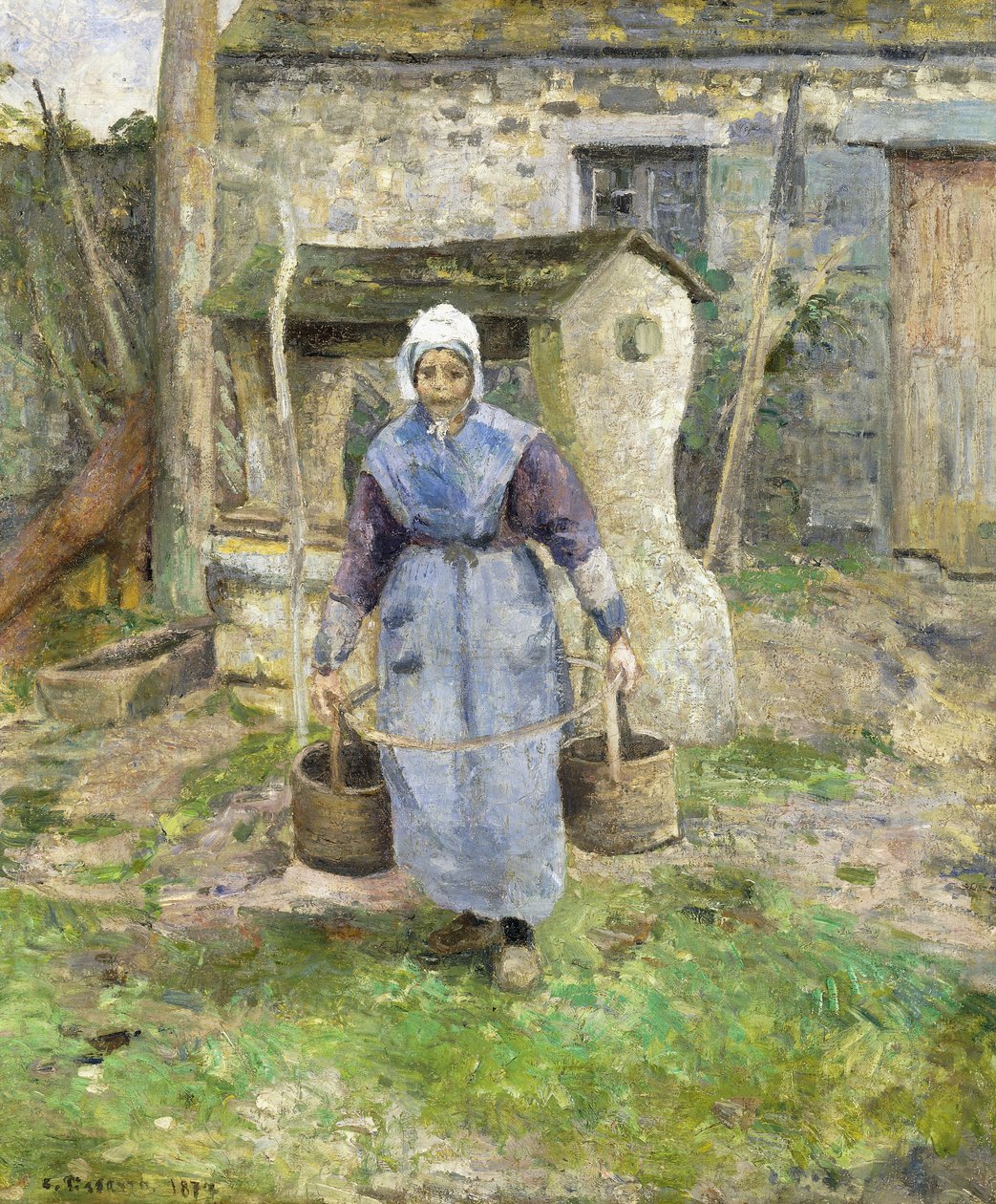 Anya előírja, Montfoucault; Az anya, Montfoucault, 1874 alkotó: Camille Jacob Pissarro