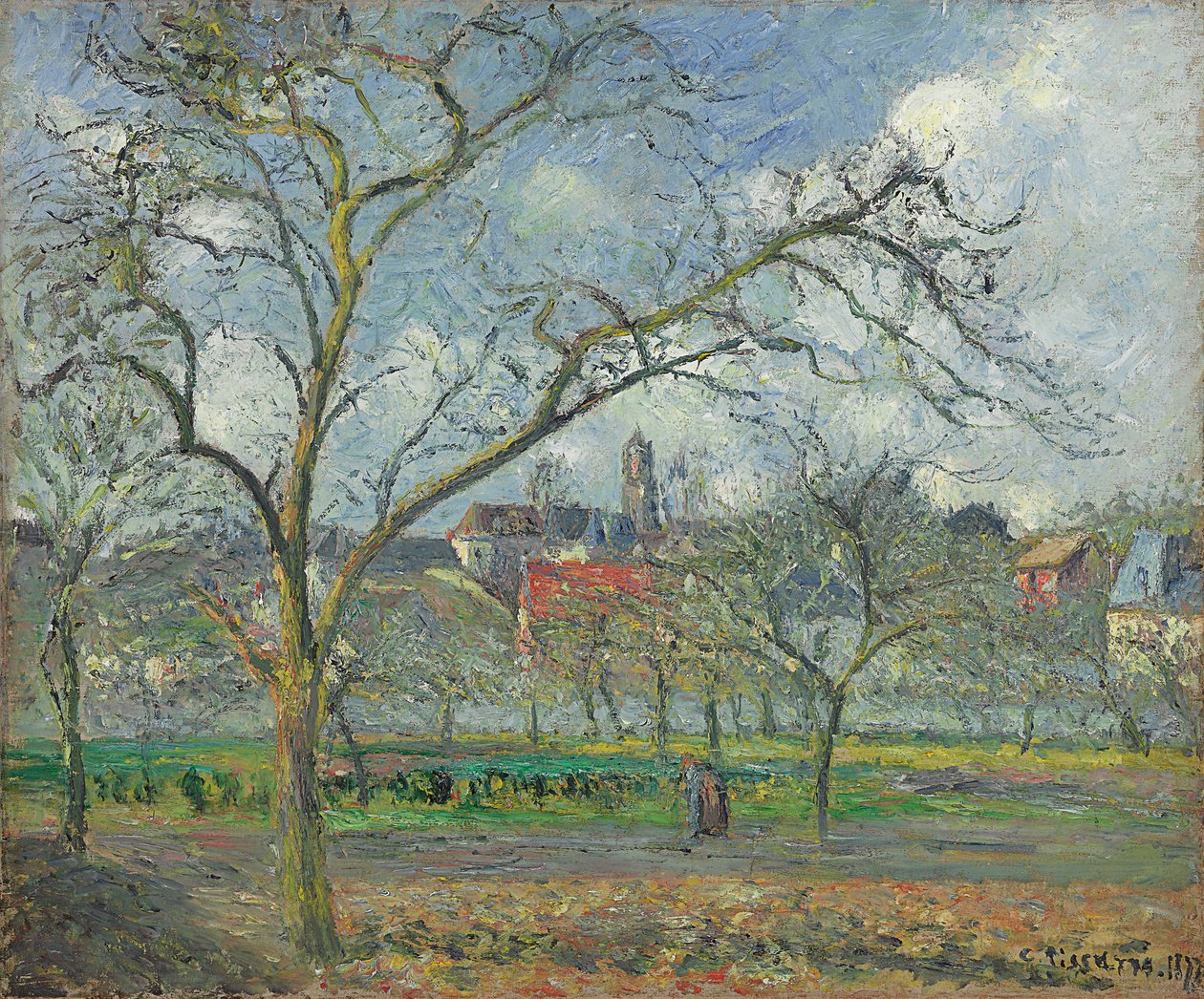 Gyümölcsös Saint-Ouen-l"Aumone télen; Gyümölcsös Saint-Ouen-l"Aumone télen, 1877 alkotó: Camille Jacob Pissarro