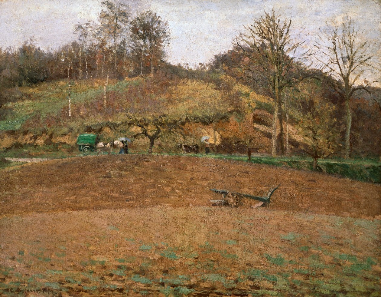 Szántóföld, 1874. alkotó: Camille Jacob Pissarro