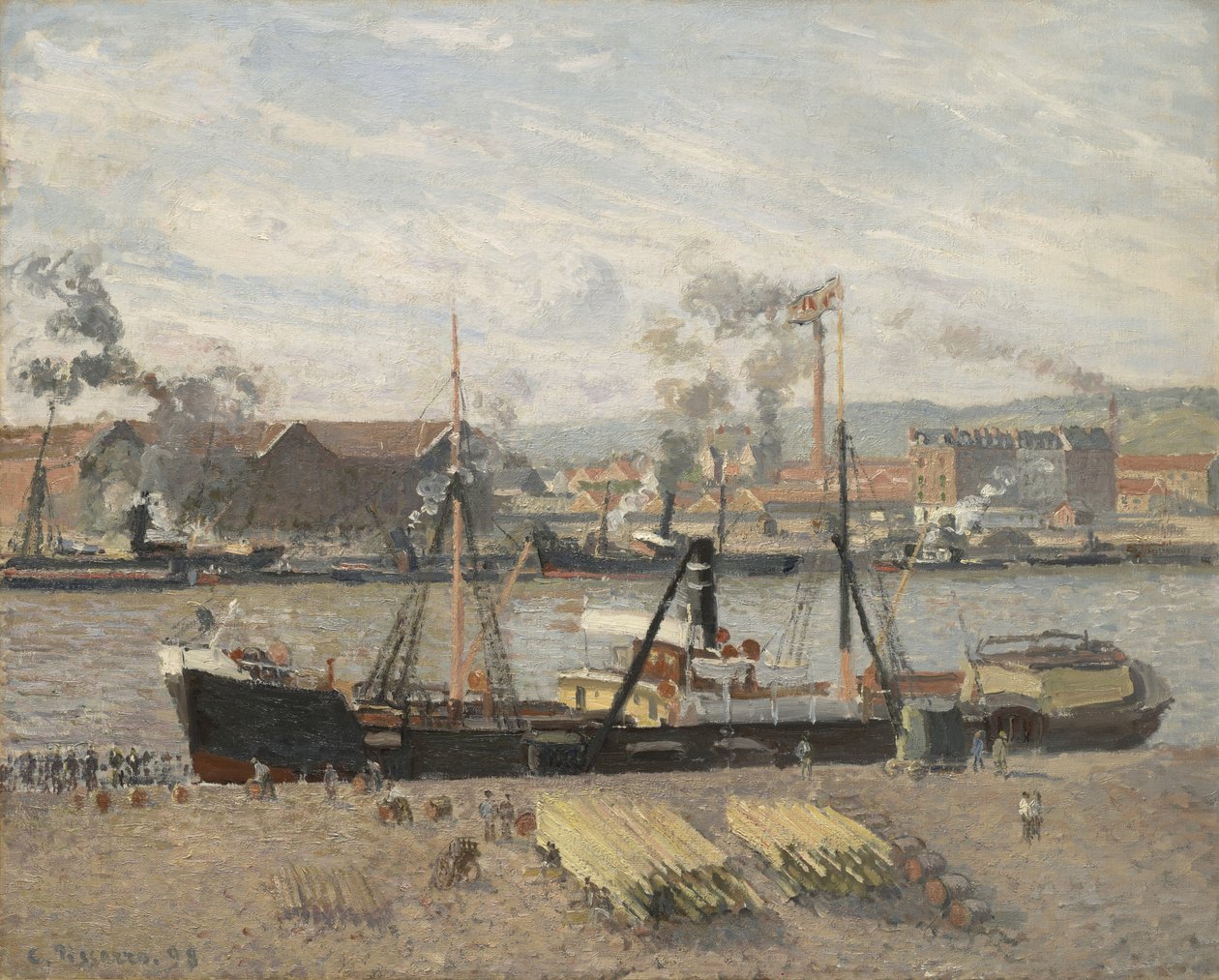 Rouen kikötője, Fakirakodás, 1898 alkotó: Camille Jacob Pissarro