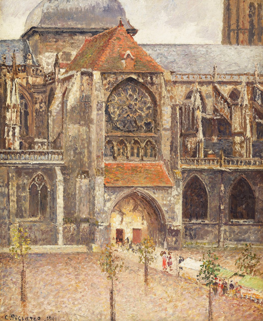 A Dieppe-i Saint-Jacques-templom portálja; A Dieppe-i Saint-Jaques-templom portálja, 1901 alkotó: Camille Jacob Pissarro