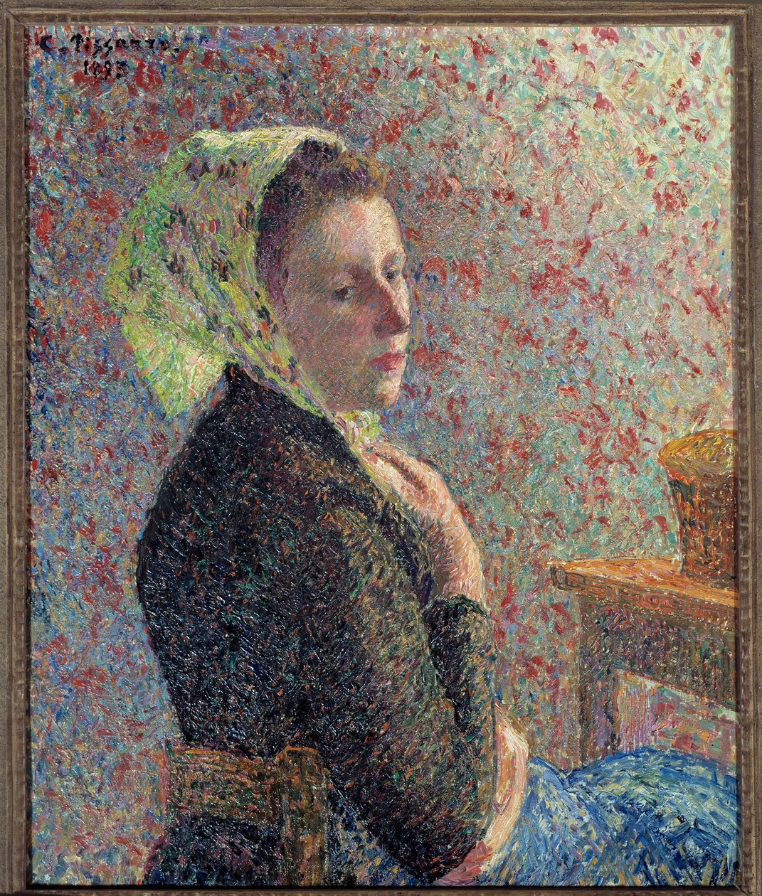 Egy zöld fóliás nő portréja 1893-ban Camille Pissarro (1830-1903) festménye. 1893. Dim. 0,65 x 0,54 m. Párizs, Musee d