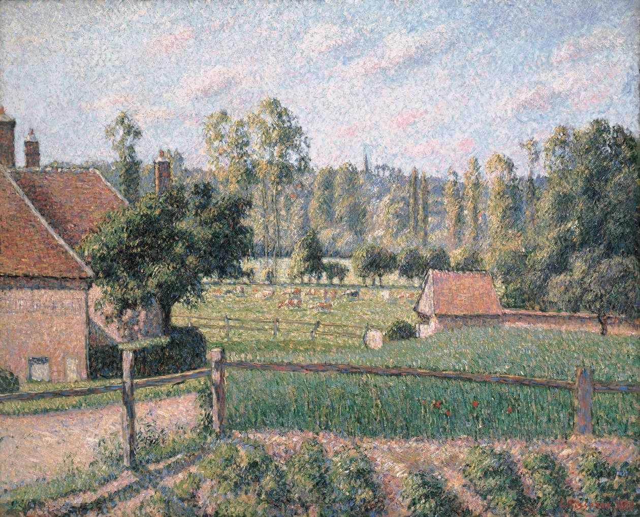 Prairie Eragnyban, 1889 alkotó: Camille Jacob Pissarro