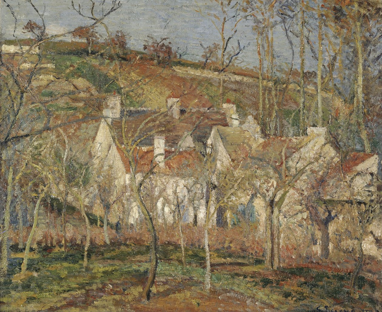 Vörös tetők, falu sarka, tél, 1877 alkotó: Camille Jacob Pissarro