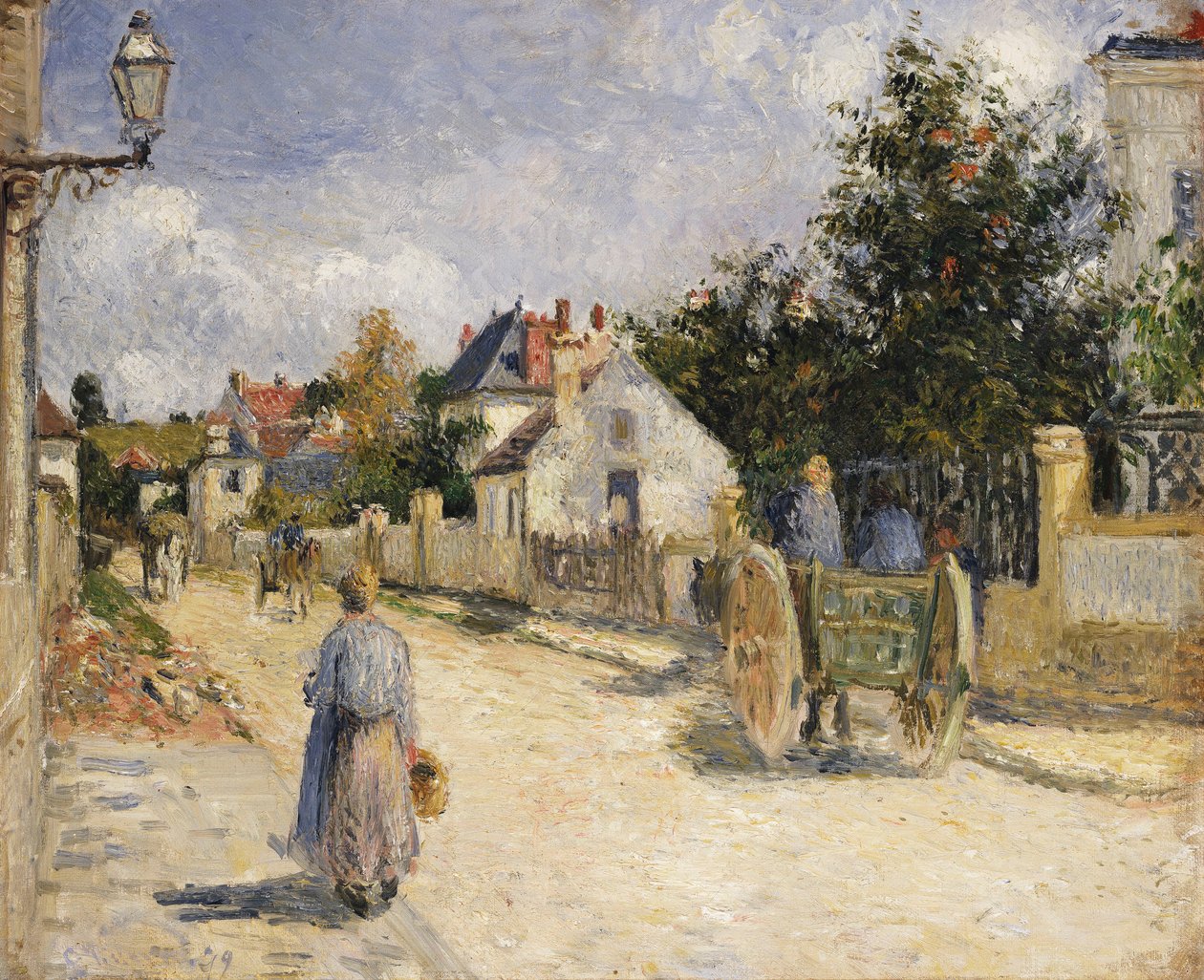 Pontoise-i út, 1879 alkotó: Camille Jacob Pissarro
