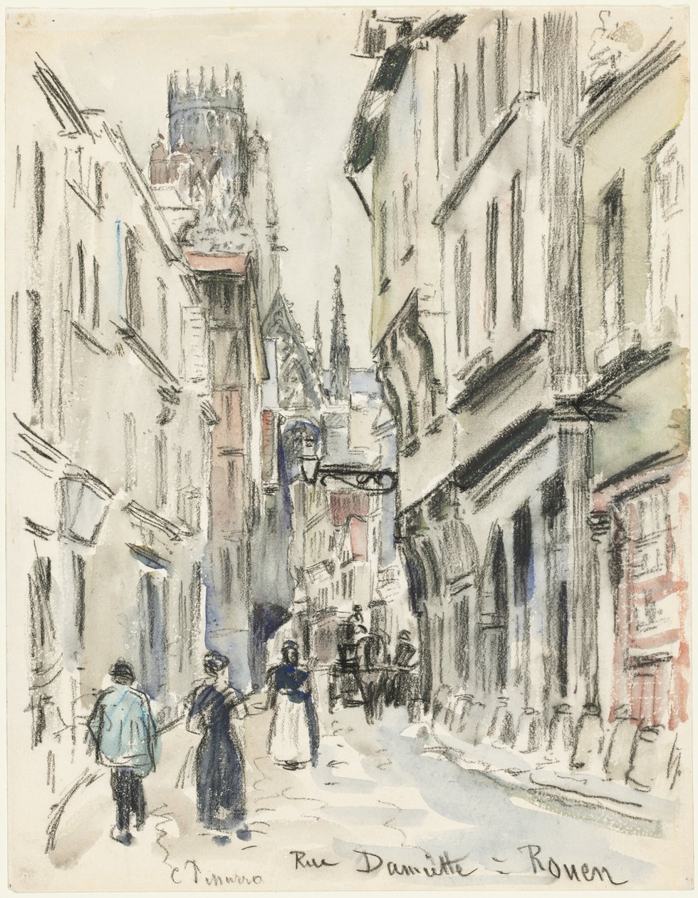 Rue Damiette, Rouen, c. 1884. alkotó: Camille Jacob Pissarro